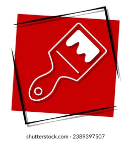 brush red banner in frame. Vector illustration.