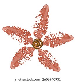 A brush red flower hand drawing