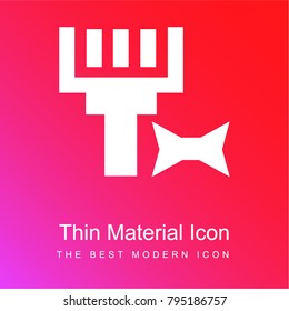 Brush red and pink gradient material white icon minimal design