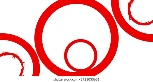 Quadro de círculo de traçado vermelho do pincel, mão desenhada rabisco áspero efeito textura círculo vermelho, arte esportiva