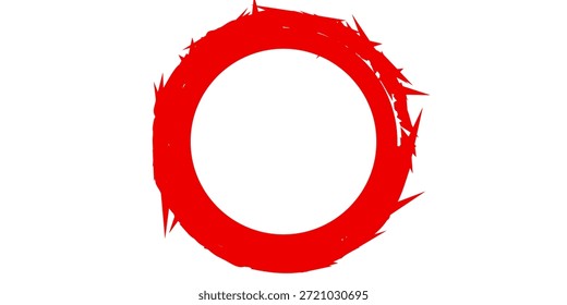 Quadro de círculo de traçado vermelho do pincel, mão desenhada rabisco áspero efeito textura círculo vermelho, esporte arte bom
