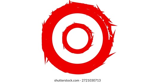 Quadro de círculo de traçado vermelho do pincel, mão desenhada rabiscar áspero efeito textura círculo vermelho, esporte arte bom bom