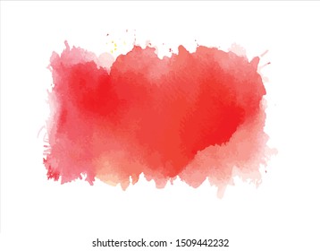 brush red watercolor vector graffiti illustration.