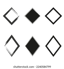 brush rhombuses. Abstract geometric design. Vector illustration. Stock image.