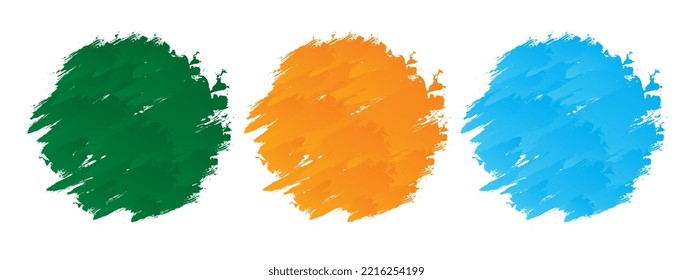 Botón circular de pincel con color pastel, círculo de brocha de brocha, set pintura fondo de salpicadura elemento de diseño gráfico vector