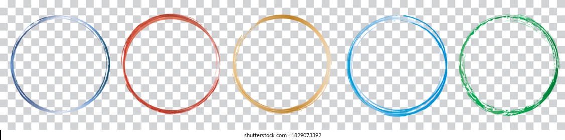 brush round frame banners on white background	
