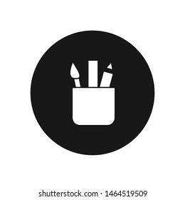 Brush, ruler, pencil vector icon, simple brush, ruler, pencil sign.