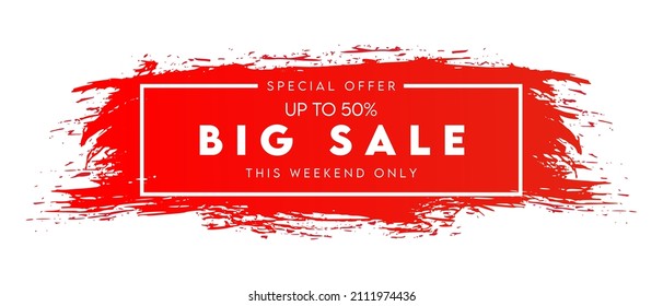 Brush sale banner vector background. Banner layout design