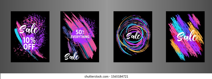 Brush sale banner vector, can be use for, landing page, website, mobile app, poster, flyer, coupon, gift card, smartphone template, web design