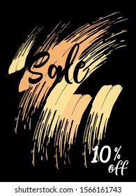 Brush sale banner vector, can be use for, landing page, website, mobile app, poster, flyer, coupon, gift card, smartphone template, web design