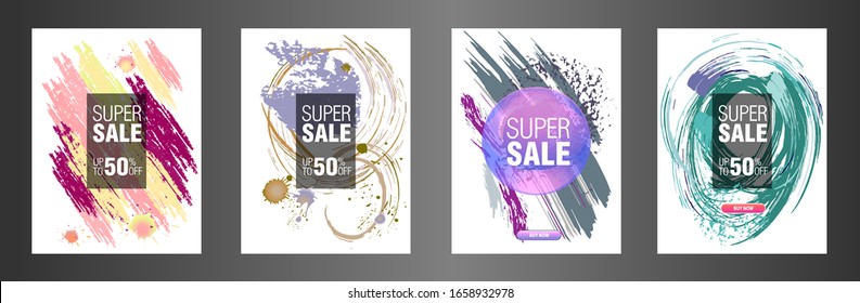Brush sale banner vector, can be use for, landing page, website, mobile app, poster, flyer, coupon, gift card, smartphone template, web design