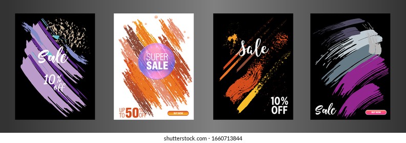 Brush sale banner vector, can be use for, landing page, website, mobile app, poster, flyer, coupon, gift card, smartphone template, web design