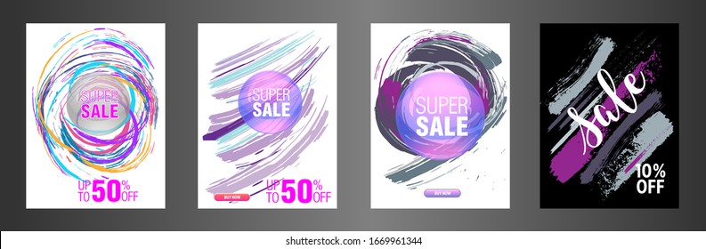 Brush sale banner vector, can be use for, landing page, website, mobile app, poster, flyer, coupon, gift card, smartphone template.