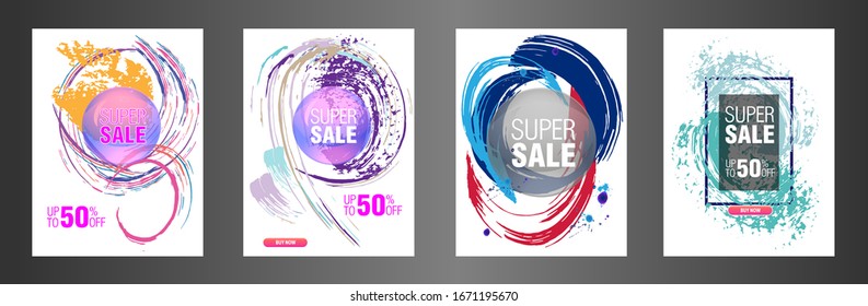 Brush sale banner vector, can be use for, landing page, website, mobile app, poster, flyer, coupon, gift card, smartphone template.