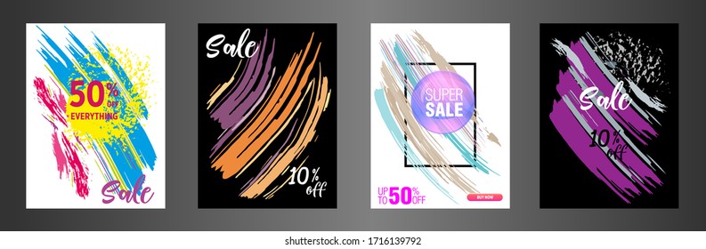 Brush sale banner vector, can be use for, landing page, website, mobile app, poster, flyer, coupon, gift card, smartphone template, web design
