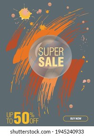 Brush sale banner vector, can be use for, landing page, website, mobile app, poster, flyer, coupon, gift card, smartphone template, web design
