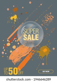 Brush sale banner vector, can be use for, landing page, website, mobile app, poster, flyer, coupon, gift card, smartphone template, web design