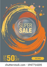 Brush sale banner vector, can be use for, landing page, website, mobile app, poster, flyer, coupon, gift card, smartphone template, web design