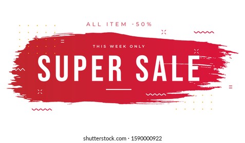 brush sale banner vector design