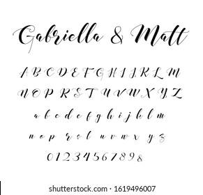 Brush Script Font Alphabet Vector