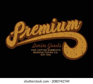 Brush Script Font. Retro Typeface, Denim supply Original College Vintage varsity vector tee shirt graphics and grunge artwork-5