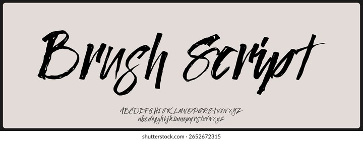 Brush script vector font with texture. Creative hand drawn uppercase and lowercase. Classic lettering fashion designs Typography script decorative vintage concept vector illustration