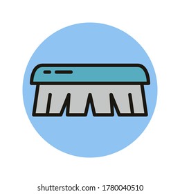 Brush Scrub Bathroom Icon Design. Brush Sanitary Toilet Vector Illustration Conceptual