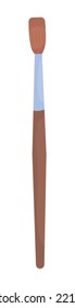 Brush semi flat color vector object. Paint applicator. Editable element. Full sized item on white. Drawing supplies simple cartoon style illustration for web graphic design and animation