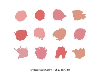Brush set element vector. Pink pastel brush illustration isolated in white background. Cute design for digital painting, drawing, and coloring