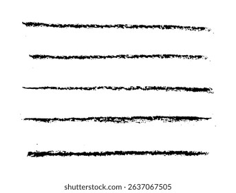 brush set made with chalk and charcoal strokes in black on white background