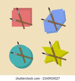 brush shadow background abstraction brown boredom retro old school geometric shapes