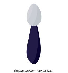 Brush for shadows on a white background. Beautiful makeup. A beautiful face.
