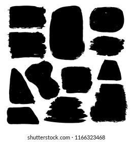 Brush shapes with rough edges. hand drawn box.