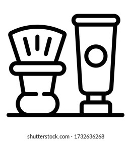 Brush shave icon. Outline brush shave vector icon for web design isolated on white background
