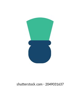 Brush Shaving Flat Icon Two-tone Color - Barbershop Icon Design Vector Illustration.
