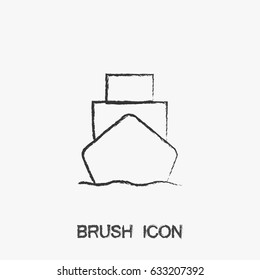 Brush ship  icon  illustration vector symbol