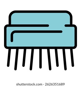 Brush shoe cleaning icon. Outline brush shoe cleaning vector icon color flat isolated