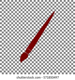Brush sign illustration. Maroon icon on transparent background.
