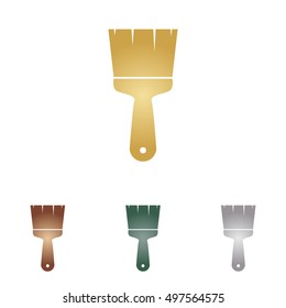 Brush sign illustration. Metal icons on white backgound.