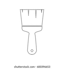 Brush sign illustration. Vector. Black dotted icon on white background. Isolated.
