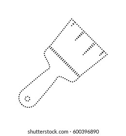 Brush sign illustration. Vector. Black dotted icon on white background. Isolated.