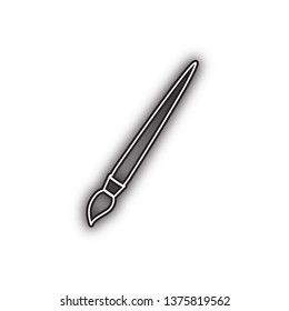 Brush sign illustration. Vector. Double contour black icon with soft shadow at white background. Isolated.