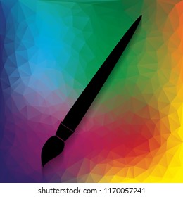 Brush sign illustration. Vector. Flat style black icon on white.