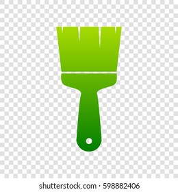 Brush sign illustration. Vector. Green gradient icon on transparent background.