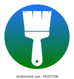 Brush sign illustration. Vector. White icon in bluish circle on white background. Isolated.