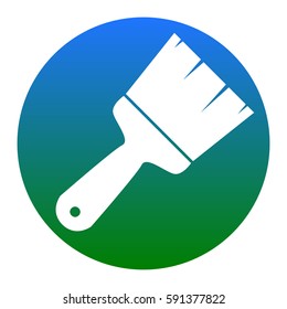 Brush sign illustration. Vector. White icon in bluish circle on white background. Isolated.