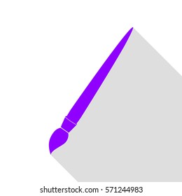Brush sign illustration. Violet icon with flat style shadow path.