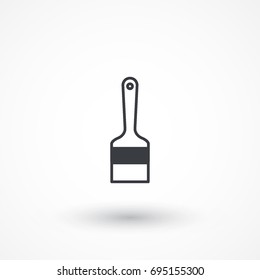 Brush sign line vector icon. Paintbrush tool sign. Artist instrument symbol. Logo graphic design concept. Logotype, icon, template in web and print