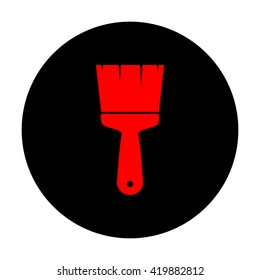 Brush sign. Red vector icon