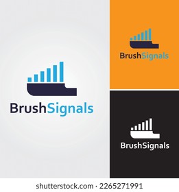 Brush Signal Logo Design Vector